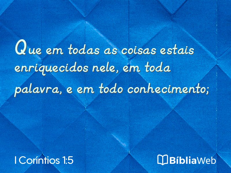 I Coríntios 1:5 em imagem para compartilhar