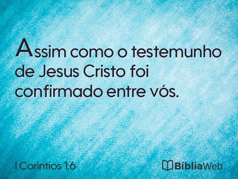I Coríntios 1:6 em imagem para compartilhar