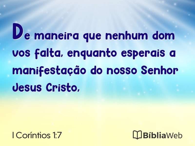 I Coríntios 1:7 em imagem para compartilhar