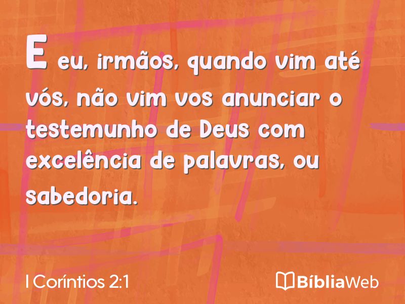 I Coríntios 2:1 em imagem para compartilhar