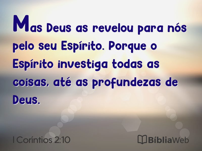 I Coríntios 2:10 em imagem para compartilhar