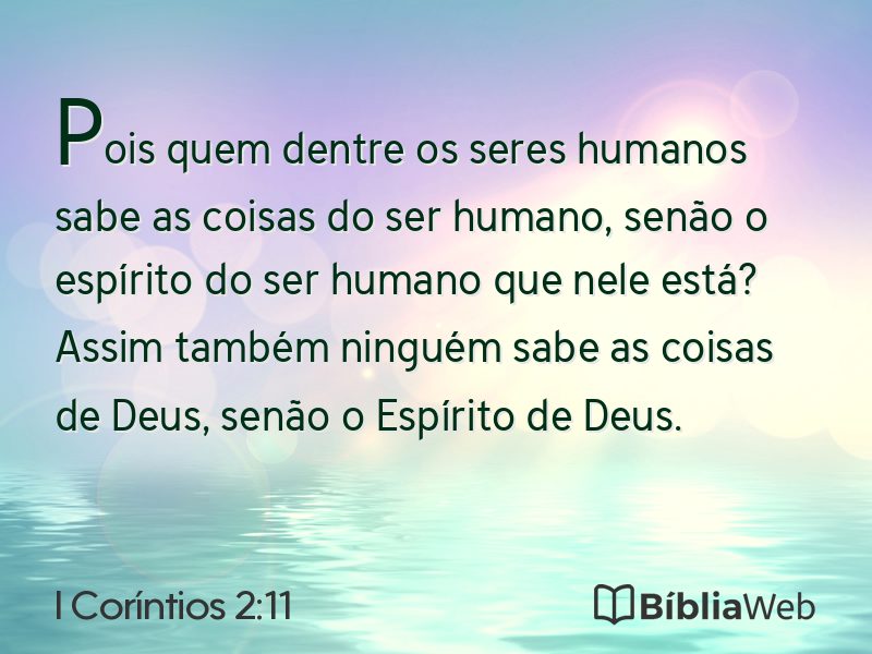 I Coríntios 2:11 em imagem para compartilhar