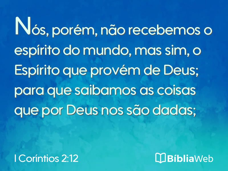 I Coríntios 2:12 em imagem para compartilhar