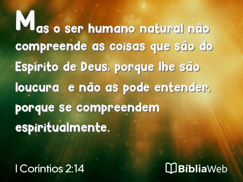I Coríntios 2:14 em imagem para compartilhar