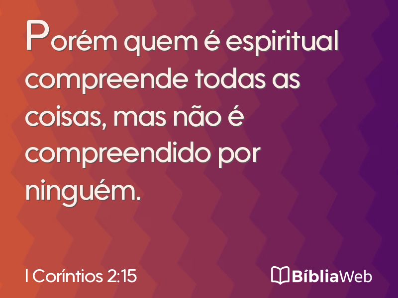 I Coríntios 2:15 em imagem para compartilhar