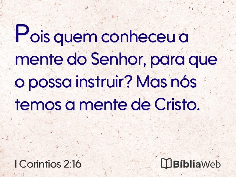 I Coríntios 2:16 em imagem para compartilhar