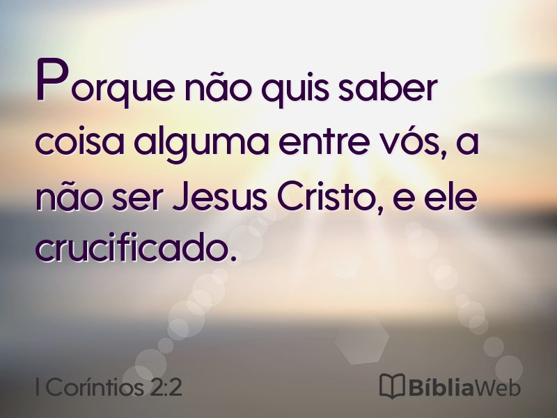 I Coríntios 2:2 em imagem para compartilhar