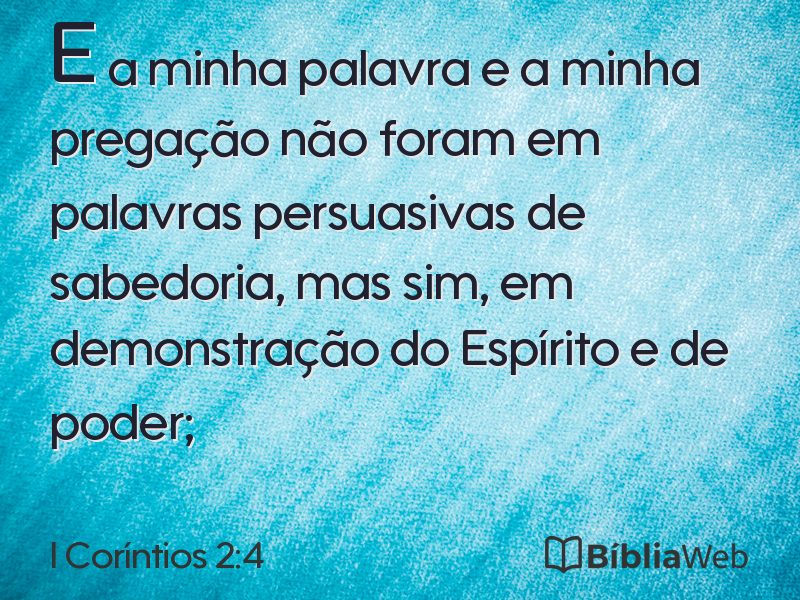 I Coríntios 2:4 em imagem para compartilhar