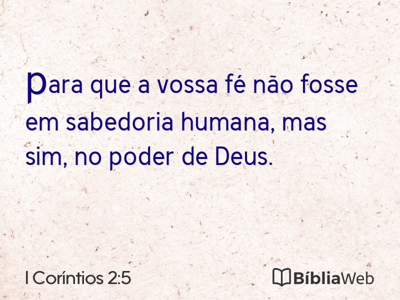 I Coríntios 2:5 em imagem para compartilhar