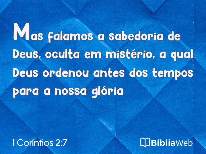 I Coríntios 2:7 em imagem para compartilhar