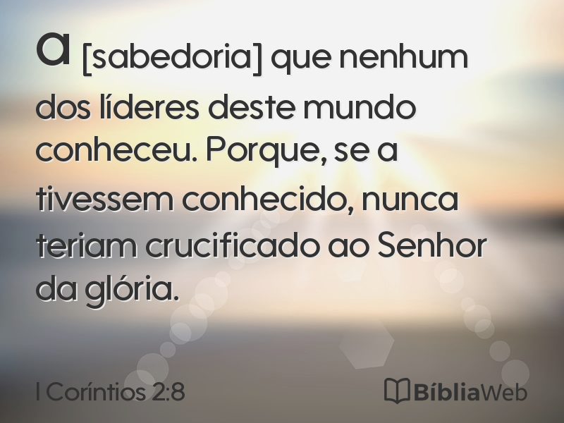 I Coríntios 2:8 em imagem para compartilhar