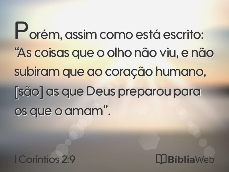 I Coríntios 2:9 em imagem para compartilhar
