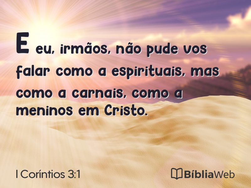 I Coríntios 3:1 em imagem para compartilhar