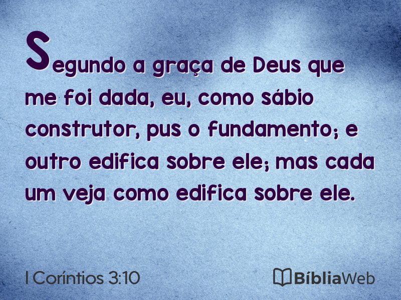 I Coríntios 3:10 em imagem para compartilhar