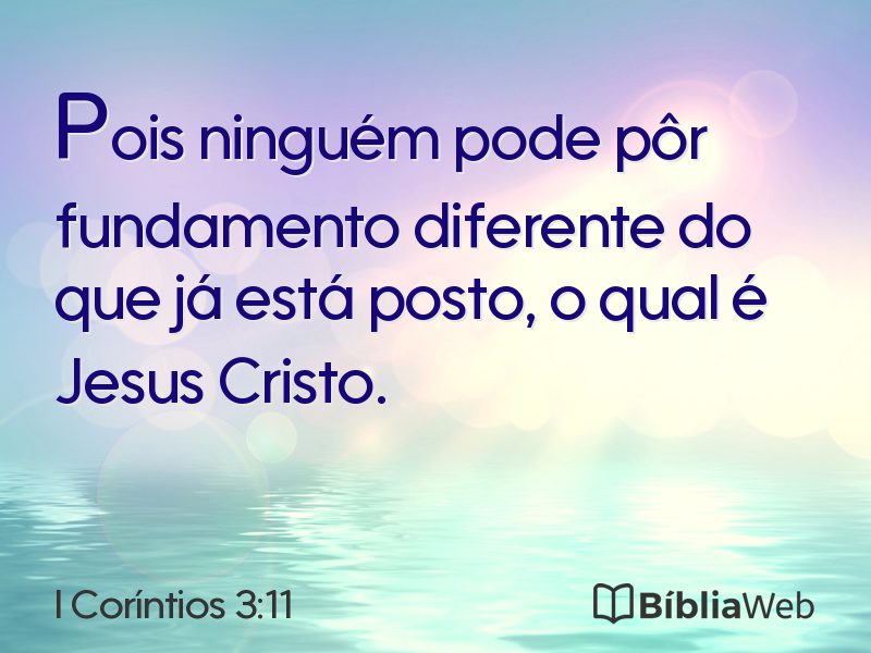 I Coríntios 3:11 em imagem para compartilhar