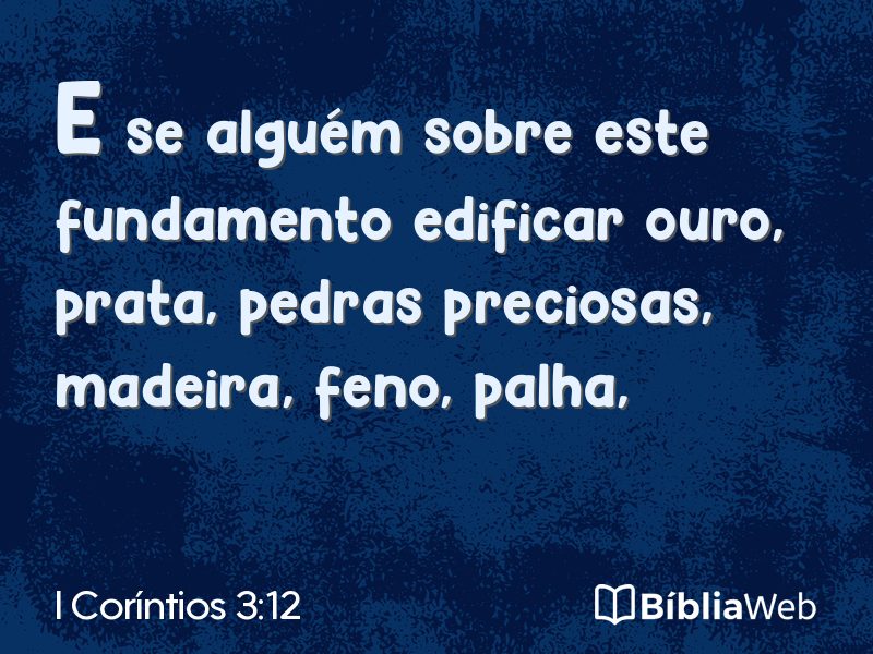 I Coríntios 3:12 em imagem para compartilhar