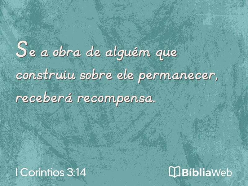 I Coríntios 3:14 em imagem para compartilhar