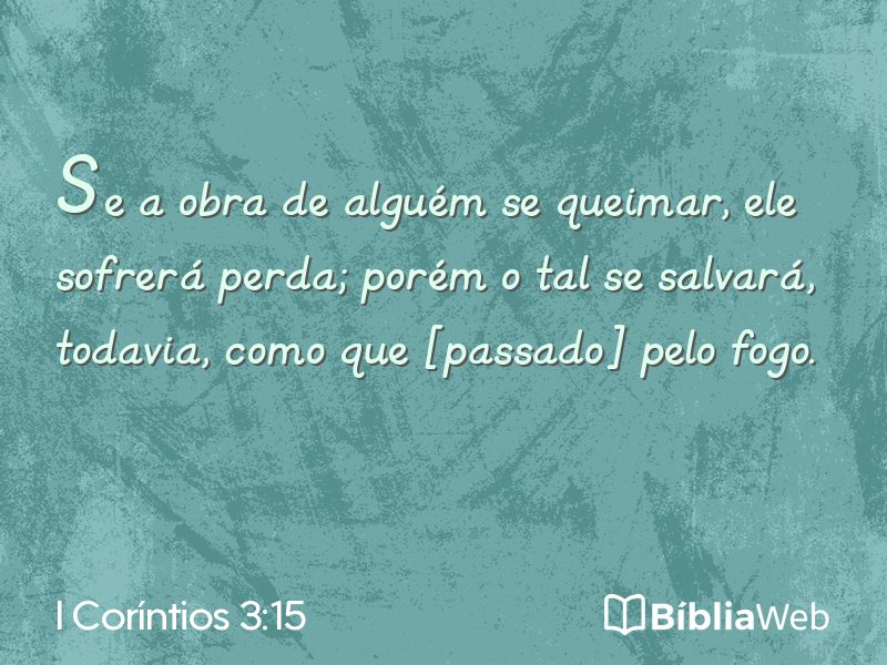 I Coríntios 3:15 em imagem para compartilhar