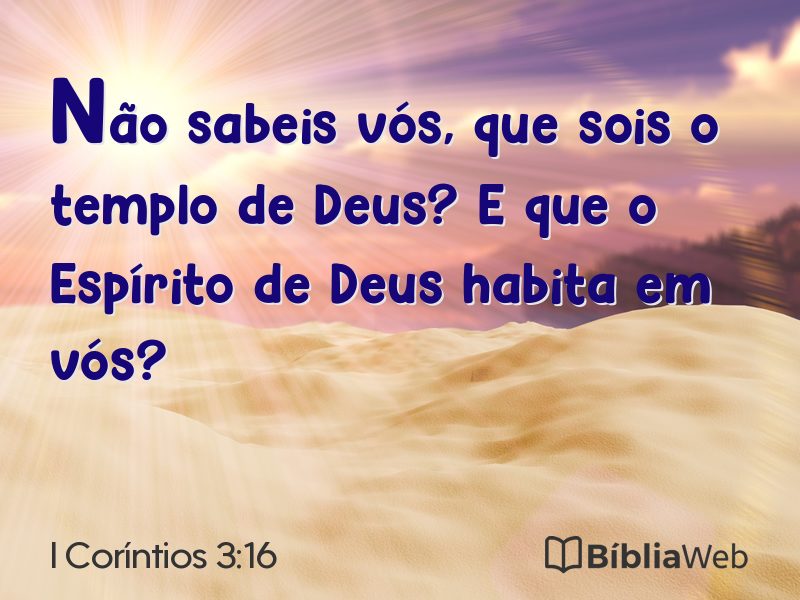 I Coríntios 3:16 em imagem para compartilhar
