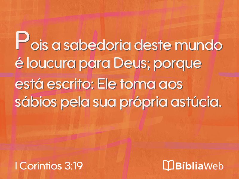 I Coríntios 3:19 em imagem para compartilhar