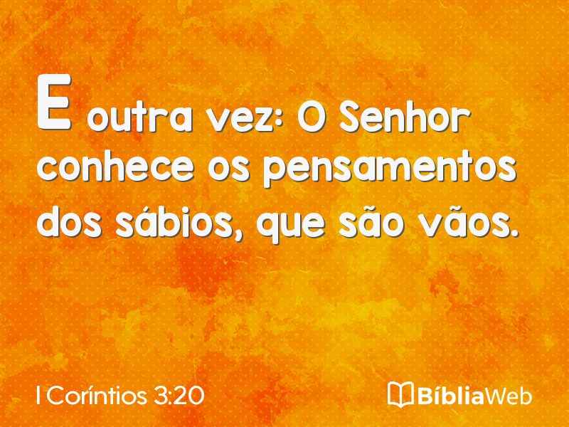 I Coríntios 3:20 em imagem para compartilhar