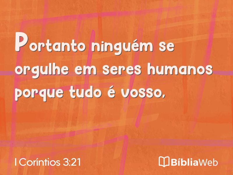 I Coríntios 3:21 em imagem para compartilhar