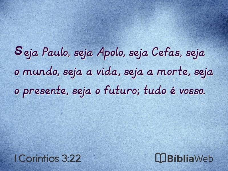 I Coríntios 3:22 em imagem para compartilhar
