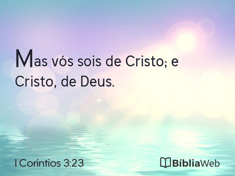 I Coríntios 3:23 em imagem para compartilhar
