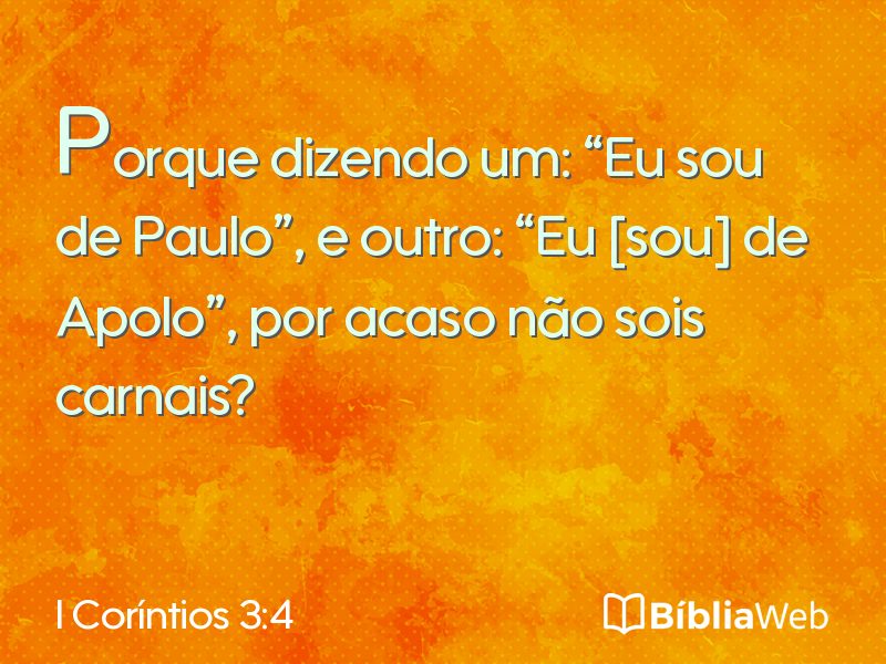 I Coríntios 3:4 em imagem para compartilhar