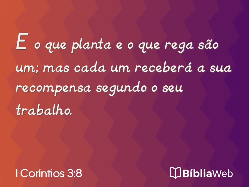 I Coríntios 3:8 em imagem para compartilhar