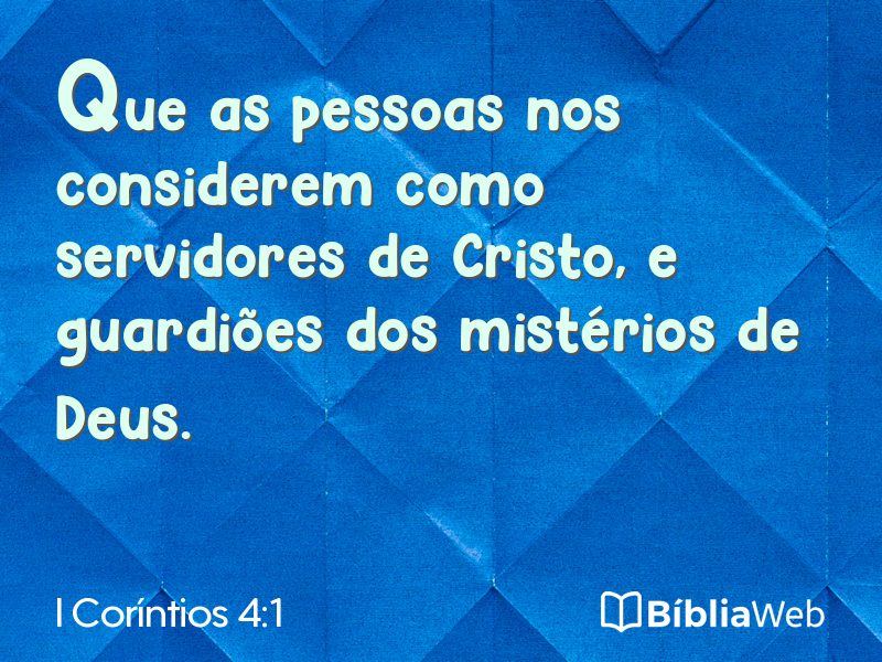 I Coríntios 4:1 em imagem para compartilhar