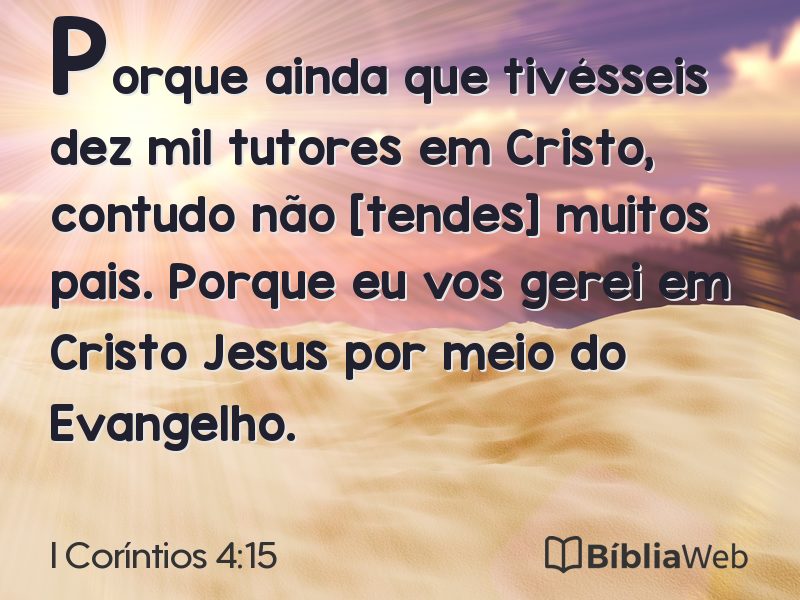 I Coríntios 4:15 em imagem para compartilhar