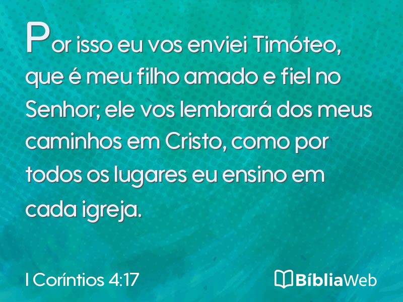I Coríntios 4:17 em imagem para compartilhar
