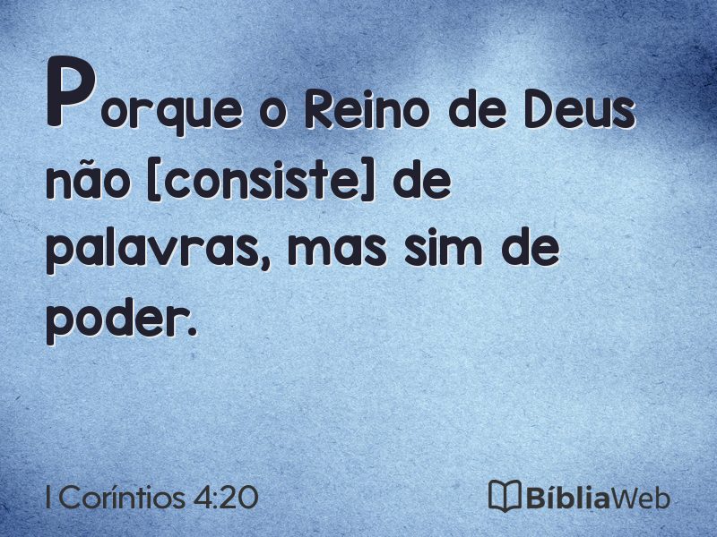 I Coríntios 4:20 em imagem para compartilhar