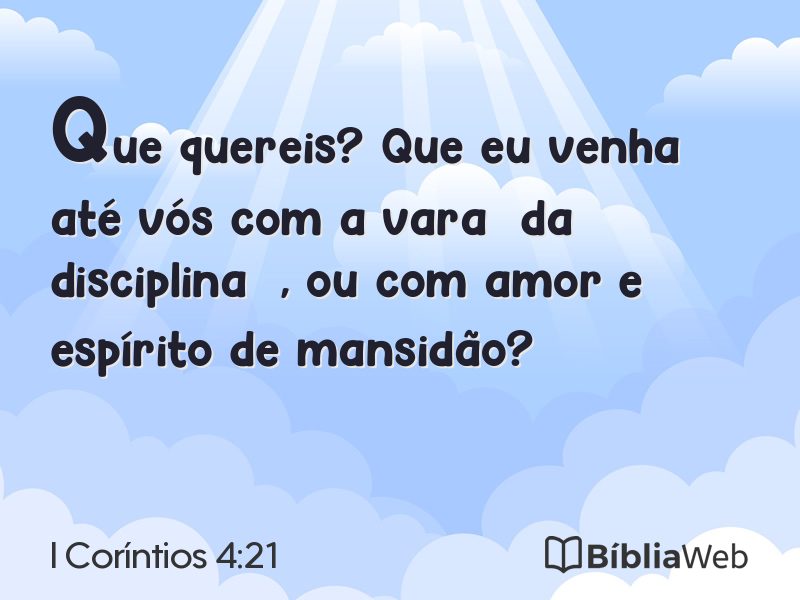 I Coríntios 4:21 em imagem para compartilhar