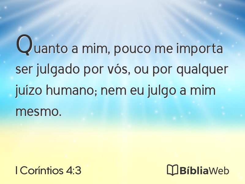 I Coríntios 4:3 em imagem para compartilhar