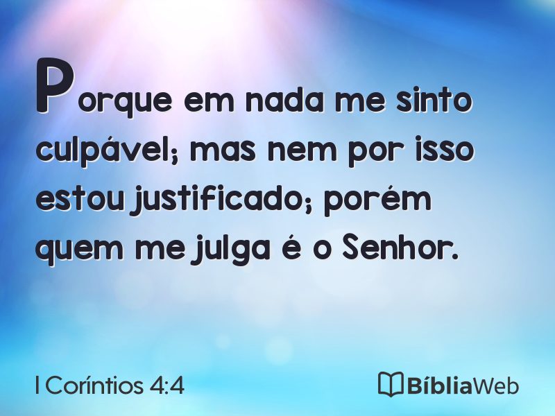 I Coríntios 4:4 em imagem para compartilhar