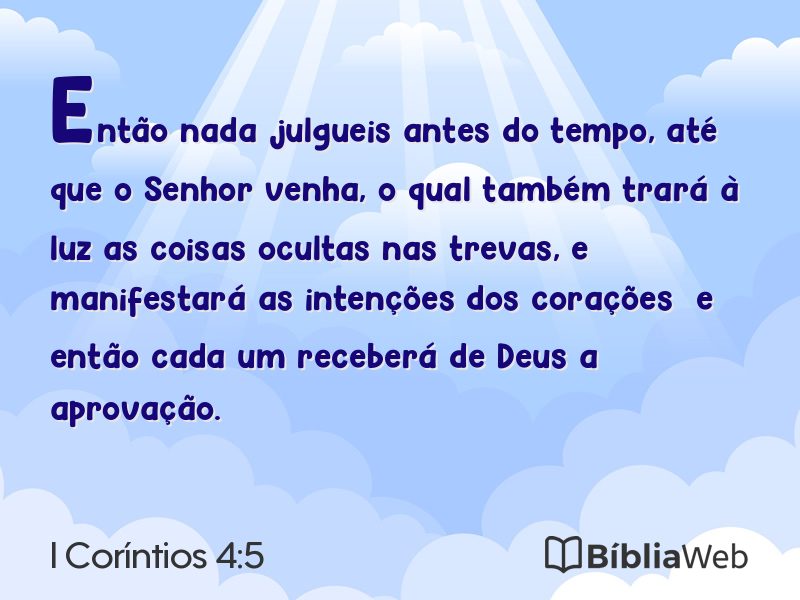 I Coríntios 4:5 em imagem para compartilhar