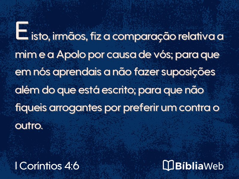 I Coríntios 4:6 em imagem para compartilhar