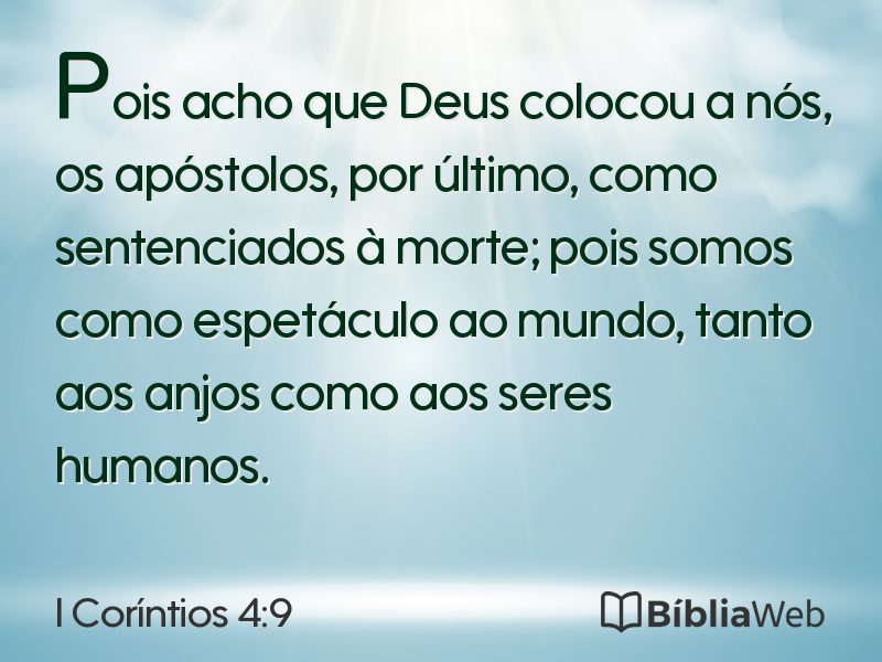 I Coríntios 4:9 em imagem para compartilhar
