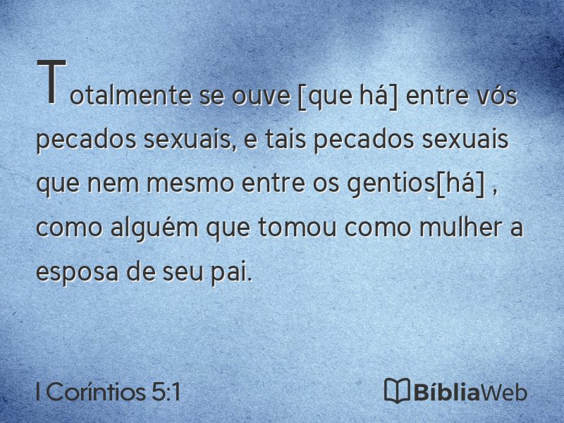 I Coríntios 5:1 em imagem para compartilhar