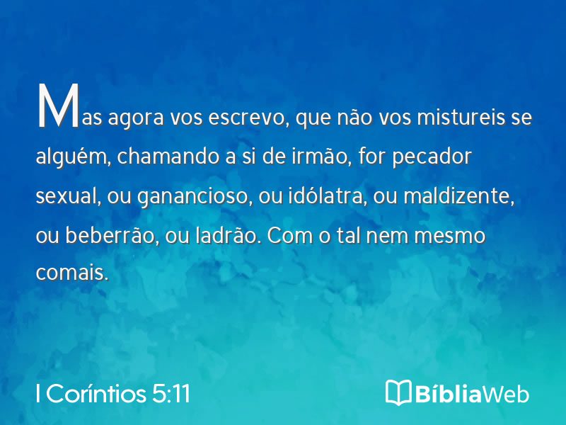 I Coríntios 5:11 em imagem para compartilhar