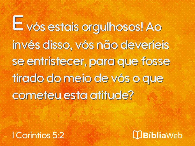 I Coríntios 5:2 em imagem para compartilhar