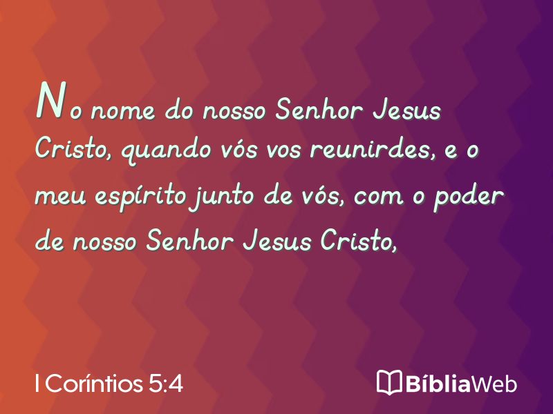 I Coríntios 5:4 em imagem para compartilhar