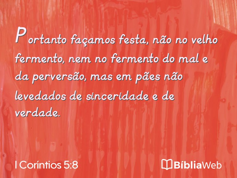 I Coríntios 5:8 em imagem para compartilhar