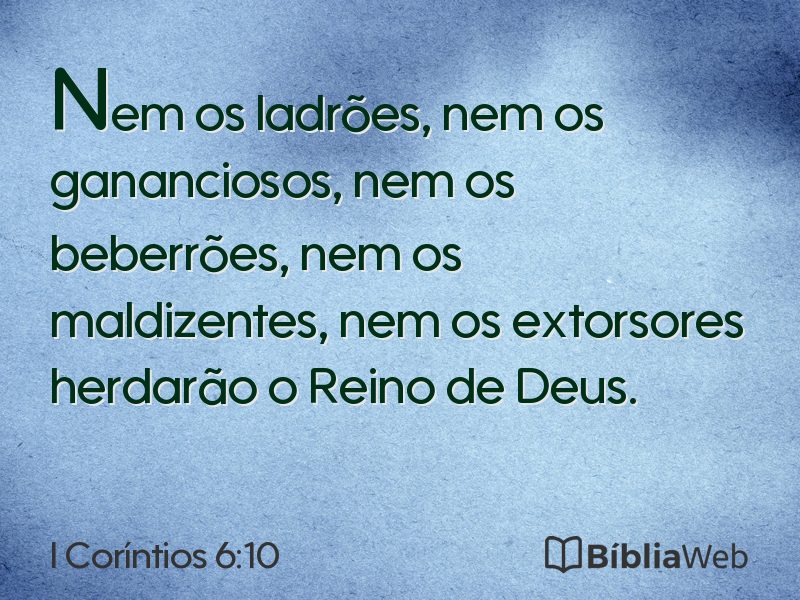 I Coríntios 6:10 em imagem para compartilhar