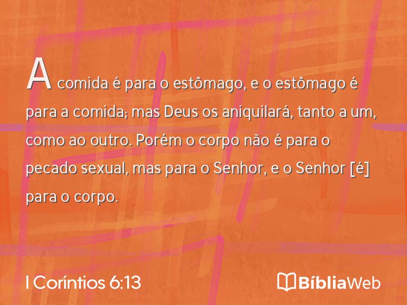 I Coríntios 6:13 em imagem para compartilhar