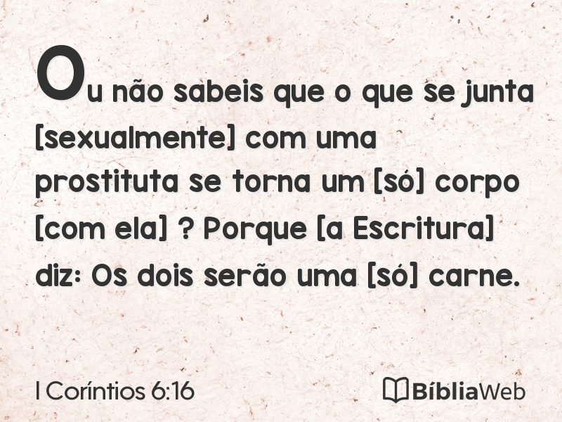 I Coríntios 6:16 em imagem para compartilhar