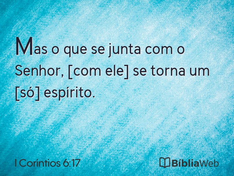 I Coríntios 6:17 em imagem para compartilhar