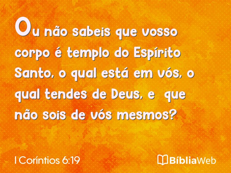 I Coríntios 6:19 em imagem para compartilhar